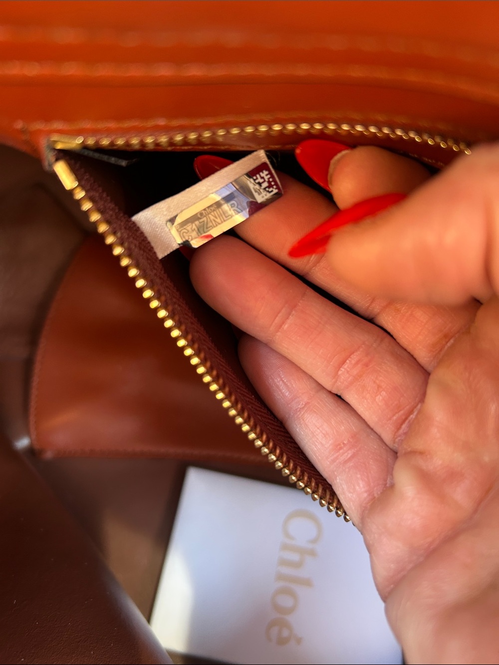 Chloé Brown Leather Tote with Gold 'C' Detail - Picture 14 of 14
